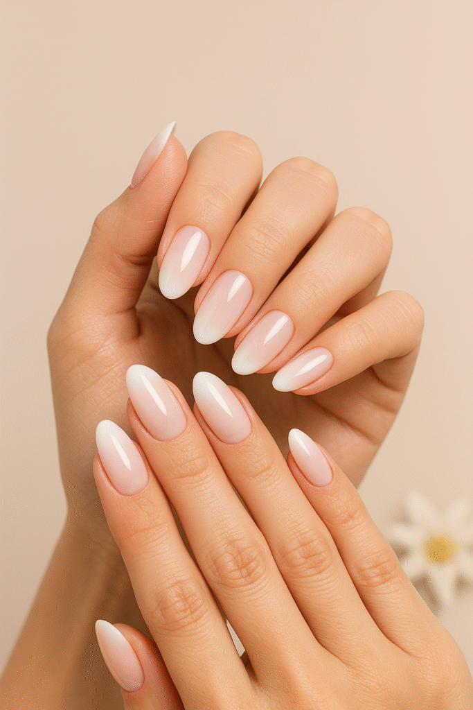 Elegante French Ombre Neumodellage – Nageldesign Altstätten